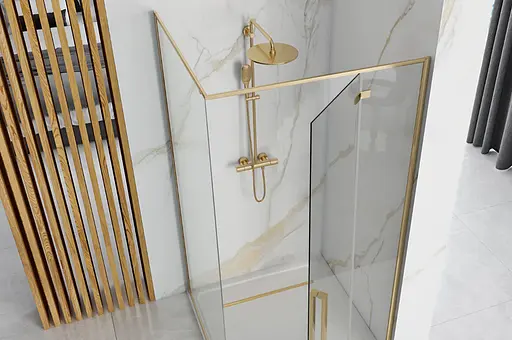 Душевая кабина Rea Fargo 90x120 gold REA-K6614, Золотой, Универсальная, прозрачная - фото 2