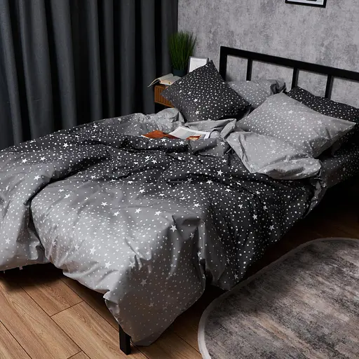 Комплект постельного белья Moon&Star Бязь Gold Люкс Night Sky Евро 200х220 наволочки 4х70х70 - фото 5