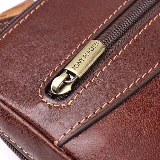 Чоловіча сумка через плече з гладкої шкіри TONY PEROTTI 20х25х3,5 см 000315695 - фото 6