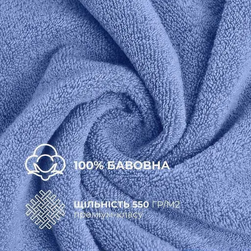 Набір рушників махрових Ideia натуральна бавовна 30х30 см (8-35874_синій) - фото 2