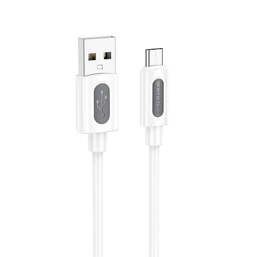 Дата кабель Borofone BX114 Structure USB to MicroUSB 2.4A (1m) White