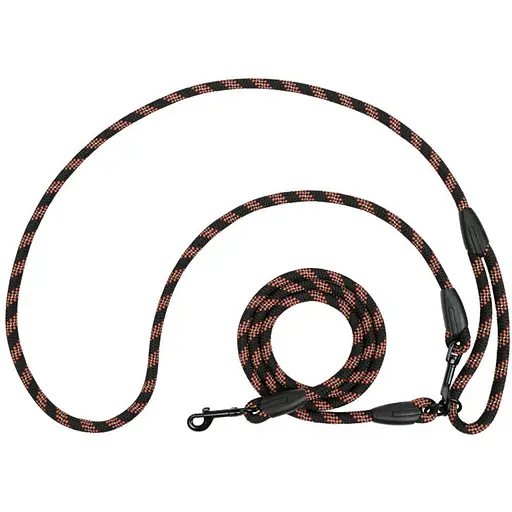 Поводок для собак Barksi Свободные руки светоотражающий 240х0.9 см черно-оранжевый - фото 1