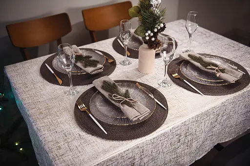 Скатерть Ardesto Shine 120х140см, 100% полиэстер, золотистый (ART07SG) - фото 6