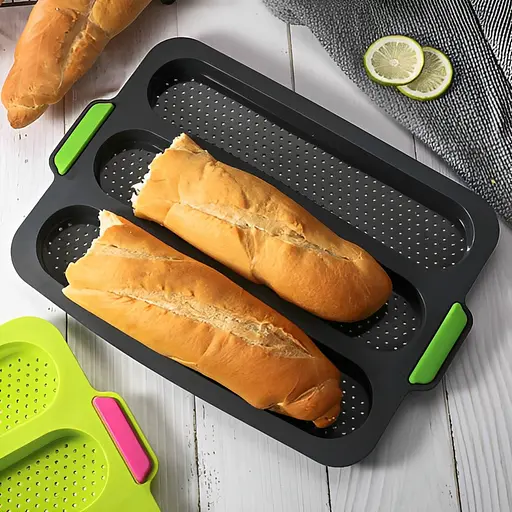 Форма для хліба та міні-багетів силіконова 35х24х2 см, A-plus Чорний 83429 - фото 4