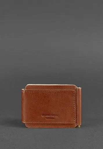 Мужской кожаный портмоне светло-коричневый 10.0 зажим для денег - фото 7