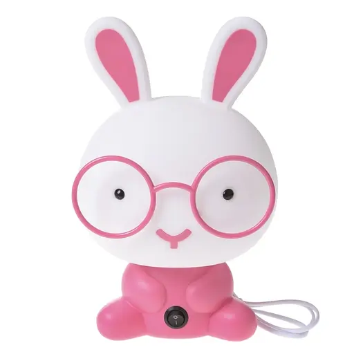 Ночник настольный Brille 26-417 KL-446T/1 E14 PN розовый кролик