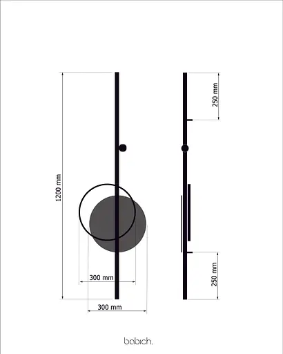 Настінне бра Babich Studio Mid GB 1200 Black (RAL 9005) - фото 6