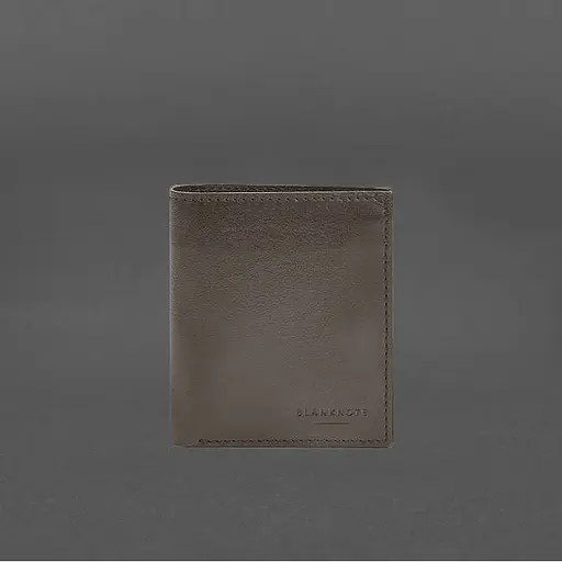 Кожаный портмоне на кнопке Brut темно-бежевый краст - фото 6