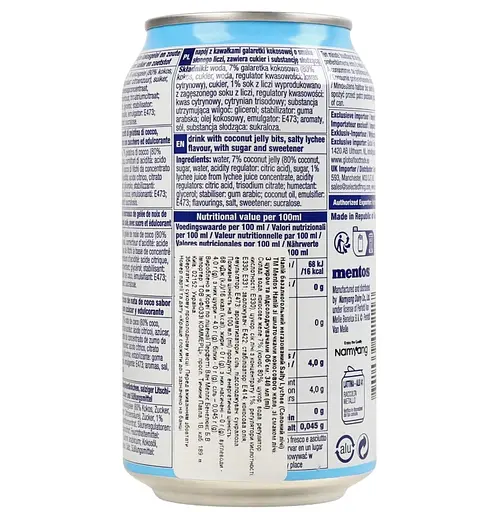 Напій Mentos Salty Lychee газований безалкогольний 0.34 л - фото 4