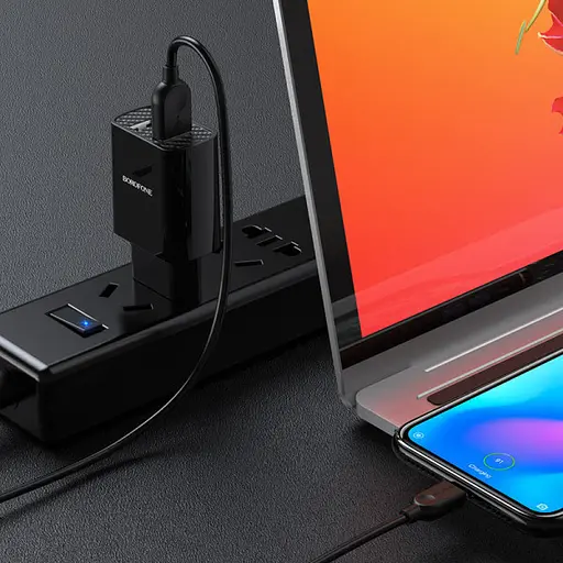 Мережевий зарядний пристрій блок Borofone BA53A 2 x USB 2.1 A з кабелем Type-C - фото 3