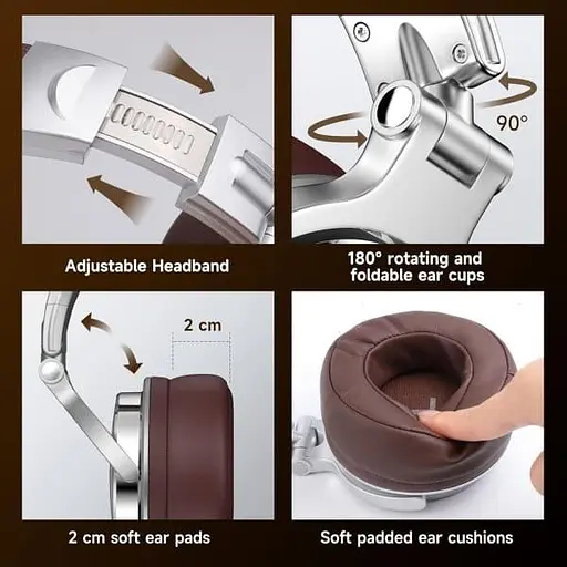 Навушники OneOdio Pro 30 3,5мм/6,35мм Silver (Pro 30 Silver) - фото 7