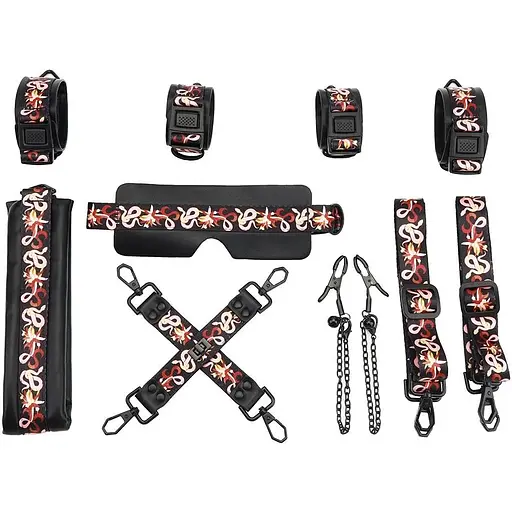 БДСМ-набір Lockink The FloweRing Serpent - Bondage Set, 7 шт.