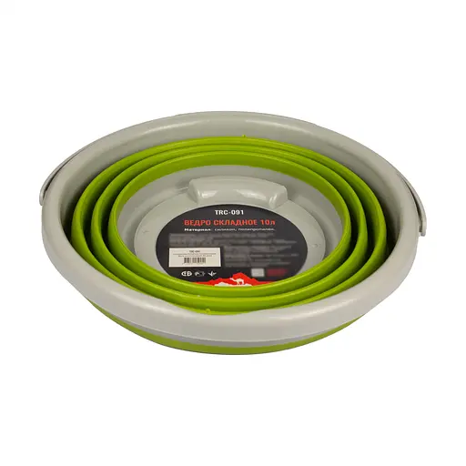 Ведро силиконовое Tramp складное 10 L Оливковый (TRA-TRC-091-OLIVE) - фото 3