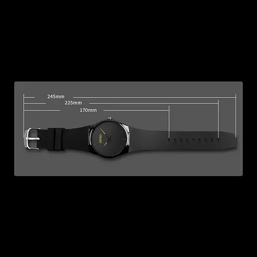 Наручний класичний годинник Skmei 1601S Чорний з чорним - фото 7