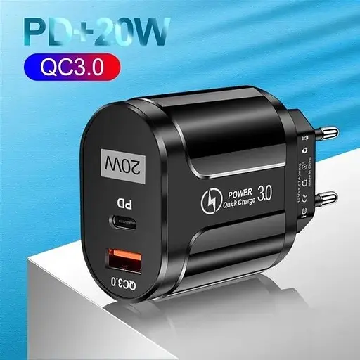 Зарядний пристрій Mirrow USB Type-C Super Charge/Quick Charge 3.0 PD 20W Black (366589741) - фото 4