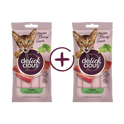 Ласощі для котів Delickcious тунець, алое (1+1) 120 г