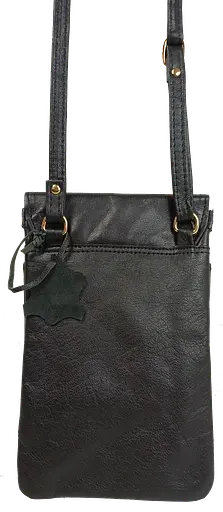 Небольшая женская кожаная сумка для телефона UP2 Fashion черная sum0028723 - фото 7