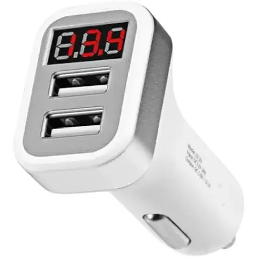 Автомобильное зарядное устройство Hoco Z3 Fast 2USB 3.1А + вольтметр белый