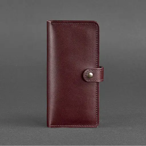 Кожаное женское портмоне 7.0 бордовое. - фото 7