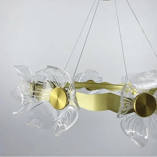 Роскошная подвесная люстра с цветами в латунном корпусе Ø 75 см Ст. D 5021L-750*160 Line F - фото 2