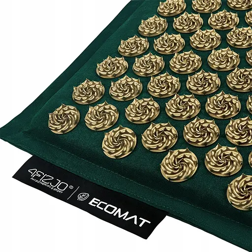 Коврик акупунктурный 4FIZJO Eco Mat Аппликатор Кузнецова с подушкой 130 x 50 см Navy Green/Gold 4FJ0290 (P-5907739313614) - фото 4