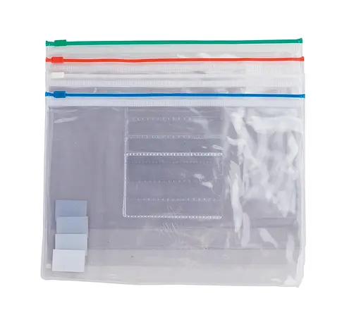 Папка-конверт на блискавці zip-lock, А5, BM.3947-99 BUROMAX глянсовий прозорий пластик, кольорова (4823078953612) МІКС - фото 1