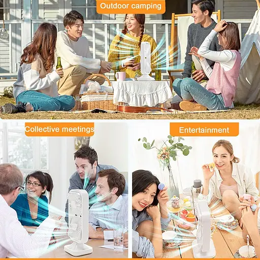 Портативный настольный бесшумный вентилятор TONIFAY Tower Oscillating 3 скорости, вращением на 180° - фото 5