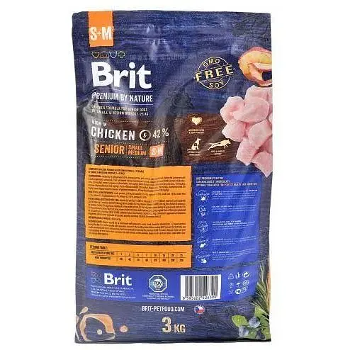 Сухой корм Brit Premium Dog Senior S+M для стареющих собак малых и средних пород с курицей 3 кг - фото 3