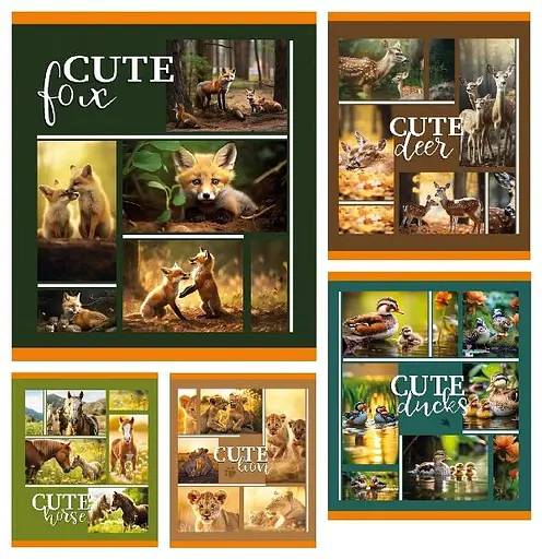 Зошити учнівські 48 аркушів клітинка Тверда 41508 Cute friends, 10 шт. в упаковці