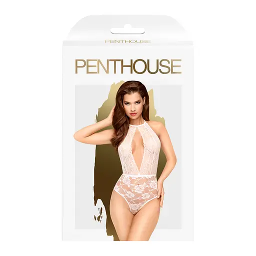 Эротическое боди с глубоким вырезом TOXIC POWDER белый Penthouse m/l - фото 3