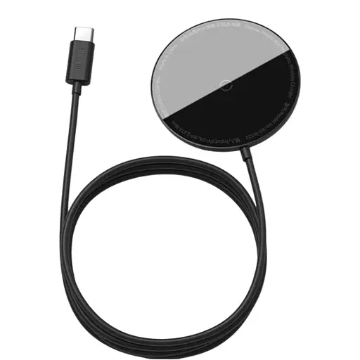 Заряджання Qi BASEUS Simple Mini Magnetic Wireless Charger (набір для Iphone 12 + кабель Type-C 1.5m) - фото 1