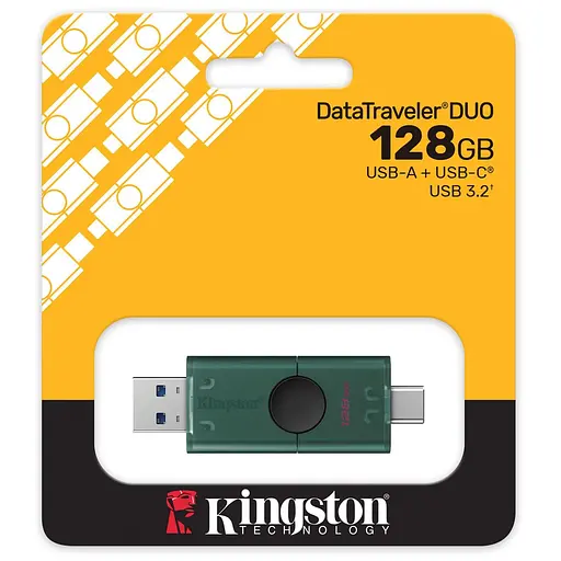 Флеш-накопичувач Kingston USB Накопичувач 128GB USB 3.2 Type-A + Type-C DT DuoG2 (DTDEG2/128GB) - фото 4
