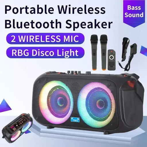 Беспроводная караоке колонка NDR-Q68 Bluetooth с микрофоном - фото 3