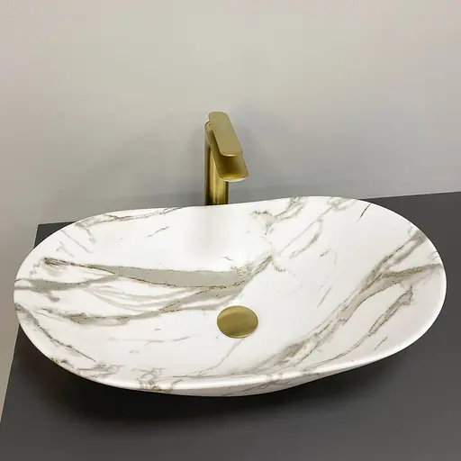 Умивальник VBI Turin лава матовий накладний VBI-011511, Мармур - фото 2