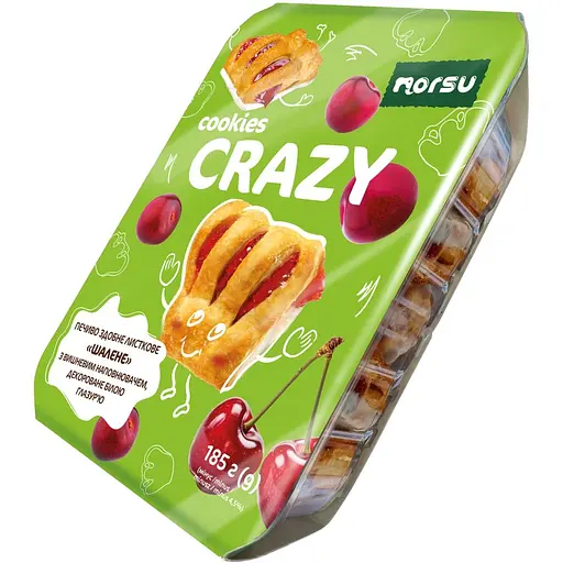 Печенье сдобное слоеное Norsu Безумное со вкусом вишни 185 г - фото 1