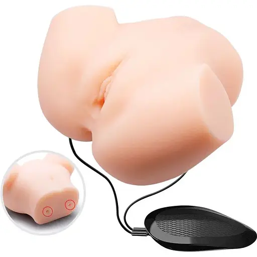 Мастурбатор з подвійною вібрацією і двома входами Crazy Bull-Veronica Dual Vagina and Anal, BM - 00900T72ZK, Телесный - фото 6