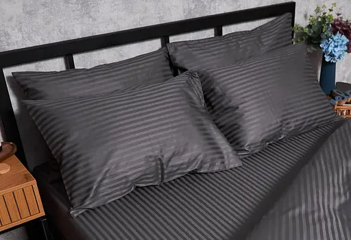 Набор наволочек Moon&Star Satin Stripe Stripe Black 70х70 см 2 шт - фото 3