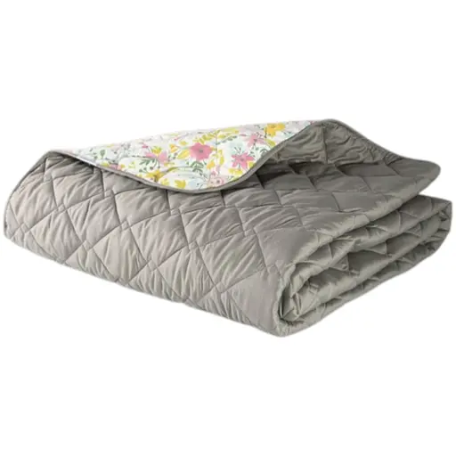 Покривало двостороннє Ideia Стиль Cube 180х210 см сіре з квітами (8-32404*011) - фото 1