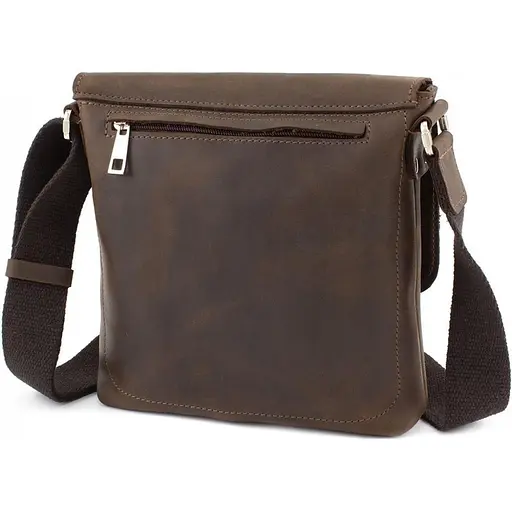 Чоловіча шкіряна сумка через плече GRANDE PELLE 22х22х5.5 см sum0025929 - фото 5