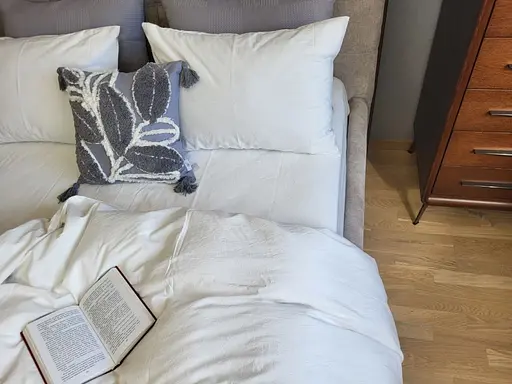 Комплект постельного белья LUXURY Washed из вареного хлопка Молочный Milk - двуспальный - фото 4