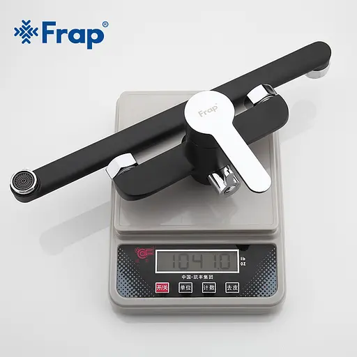 F2242 Змішувач для ванни довгий гусак чорний/хром Ø35 Frap 1/10 Чорний матовий - фото 6