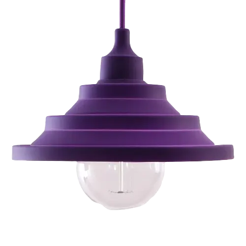 Светильник подвесной универсальный силиконовый гармошкой "Пирамидка" фиолетовый шнур 1,5м TM LUMANO - фото 1