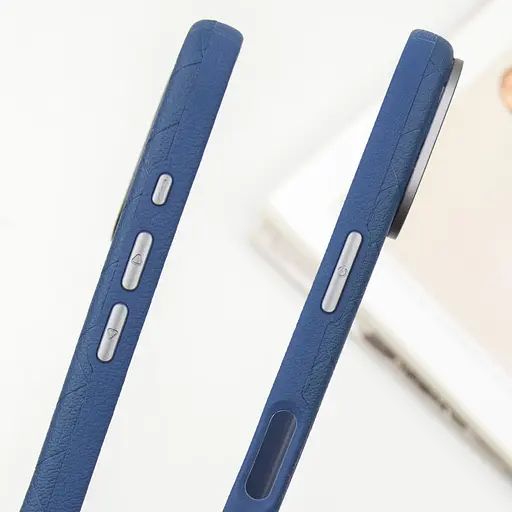 Шкіряний чохол Epik Carved with MagSafe для Apple iPhone 16, 6.1 Blue - фото 5