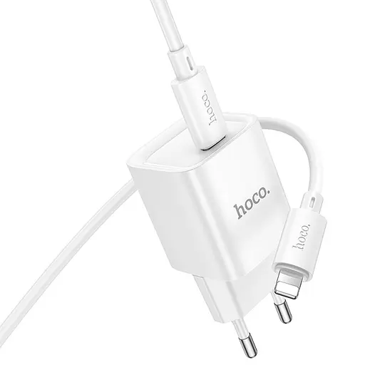 МЗП Hoco C146A Charm PD20W (1USB-C) + кабель Type-C to Lightning White - фото 4