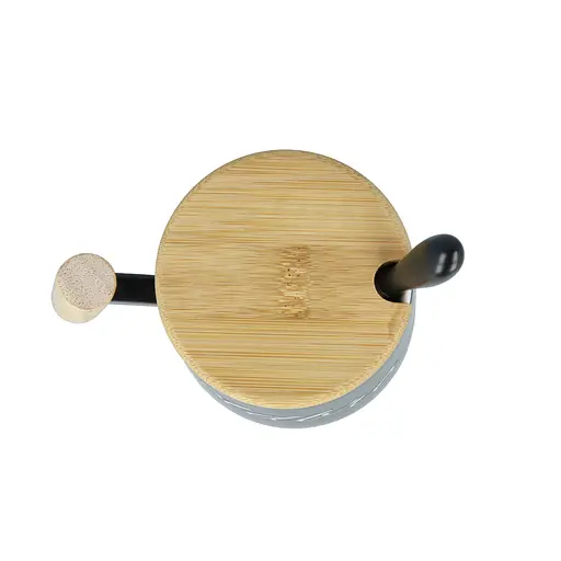 Кухоль керамічний OldBro для старого друга з дерев'яною ручкою кришкою та ложкою 480 мл black - фото 3