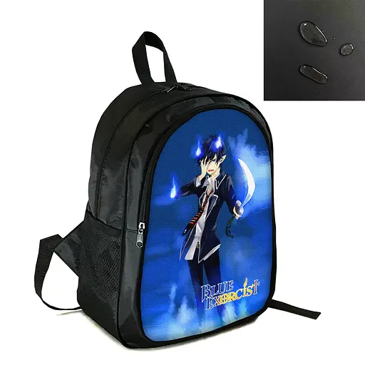 Рюкзак городской/школьный 38×28 см с принтом Аниме Синий Экзорцист два отделения, детский, подростковый, мужской, женский (4101)