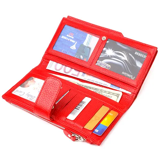 Кожаный женский кошелек Canpellini 10х18.7х2 см acs0025148 - фото 5