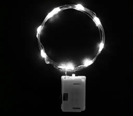 Світлодіодна гірлянда на срібному дроті 2M 20 LED біле світло, три режими, набір 10шт, батарейки в - фото 3