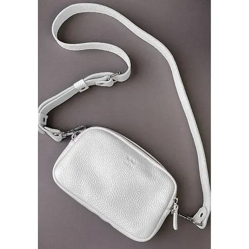 Кожаная сумка поясная/кроссбоди Holly белая флотар - фото 1