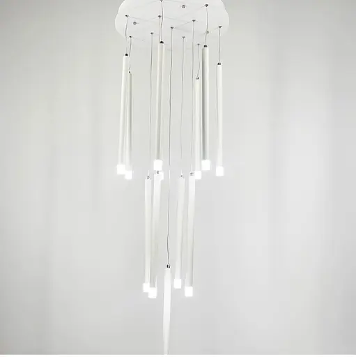 Каскадний світильник з білими підвісами Line.F Кількість ламп 12 - фото 2